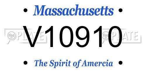 V10910 Massachusetts License Plate