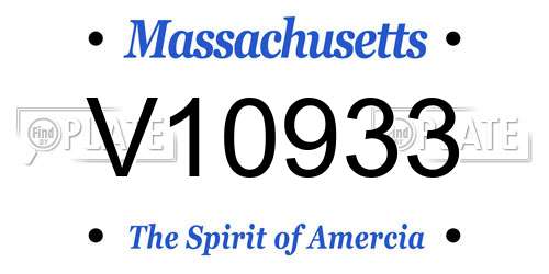 V10933 Massachusetts License Plate