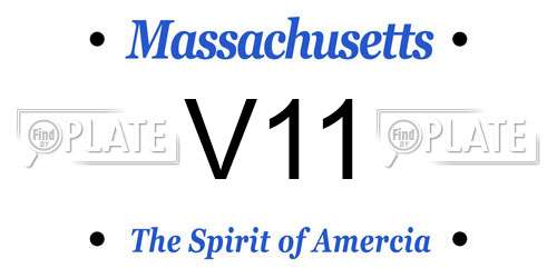 V11 Massachusetts License Plate