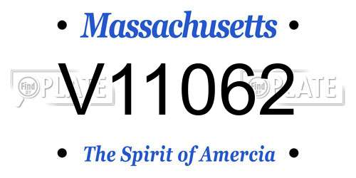 V11062 Massachusetts License Plate