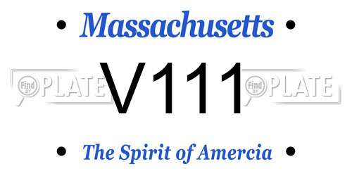 V111 Massachusetts License Plate