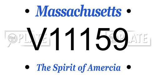 V11159 Massachusetts License Plate