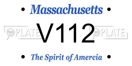 V112 Massachusetts License Plate