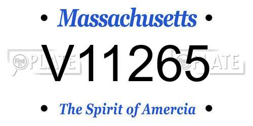 V11265 Massachusetts License Plate