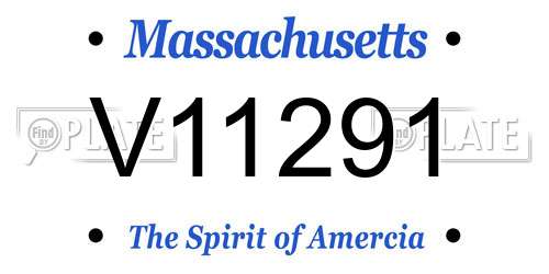 V11291 Massachusetts License Plate