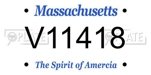 V11418 Massachusetts License Plate