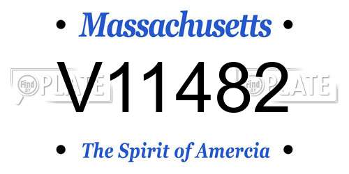 V11482 Massachusetts License Plate