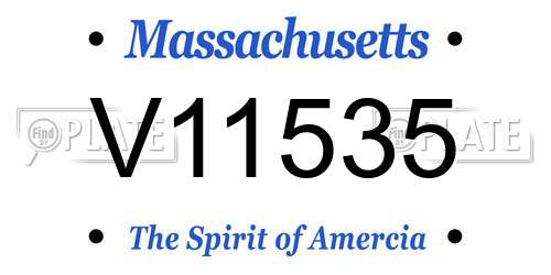 V11535 Massachusetts License Plate