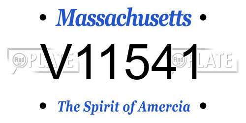 V11541 Massachusetts License Plate