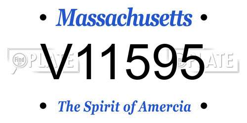V11595 Massachusetts License Plate