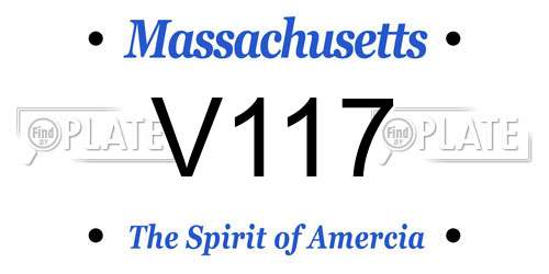 V117 Massachusetts License Plate