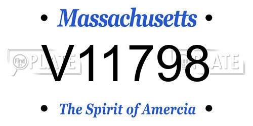V11798 Massachusetts License Plate