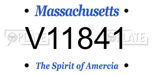 V11841 Massachusetts License Plate