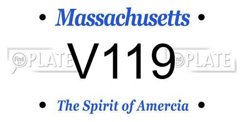 V119 Massachusetts License Plate