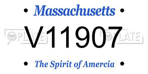 V11907 Massachusetts License Plate