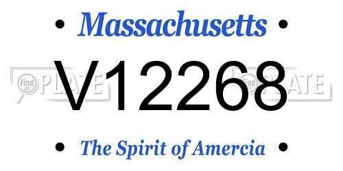 V12268 Massachusetts License Plate