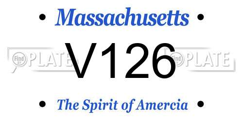 V126 Massachusetts License Plate