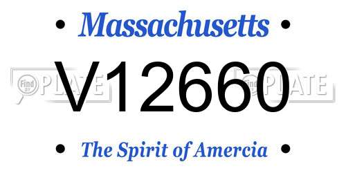 V12660 Massachusetts License Plate