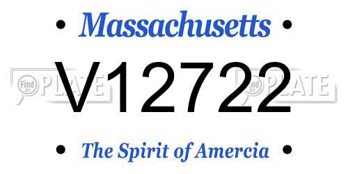 V12722 Massachusetts License Plate