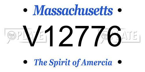 V12776 Massachusetts License Plate