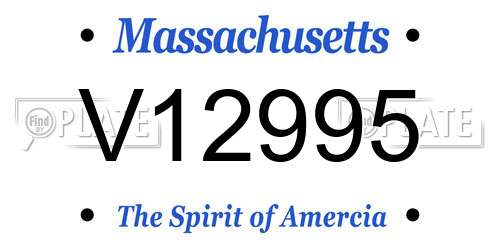 V12995 Massachusetts License Plate