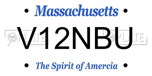 V12NBU Massachusetts License Plate