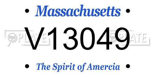V13049 Massachusetts License Plate
