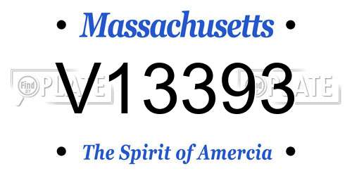 V13393 Massachusetts License Plate