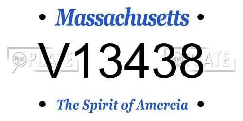 V13438 Massachusetts License Plate