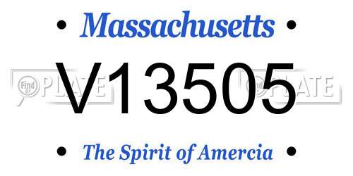 V13505 Massachusetts License Plate