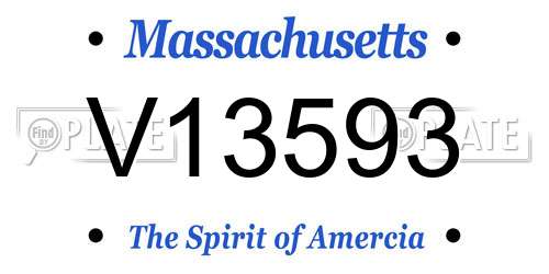 V13593 Massachusetts License Plate