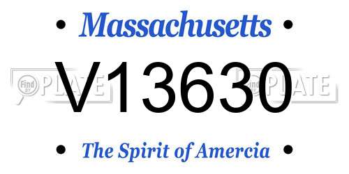 V13630 Massachusetts License Plate