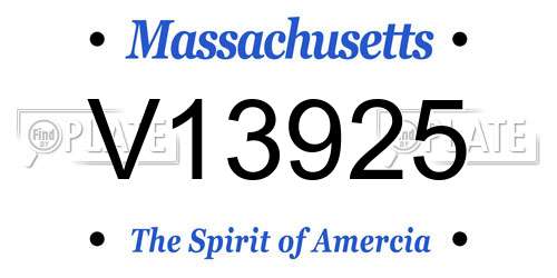 V13925 Massachusetts License Plate