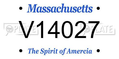 V14027 Massachusetts License Plate