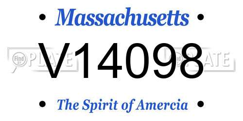 V14098 Massachusetts License Plate