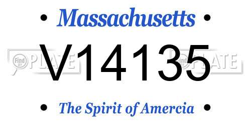 V14135 Massachusetts License Plate