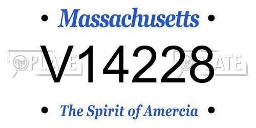 V14228 Massachusetts License Plate