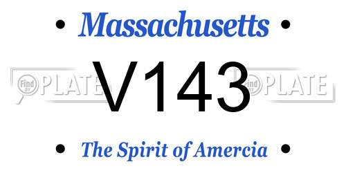 V143 Massachusetts License Plate