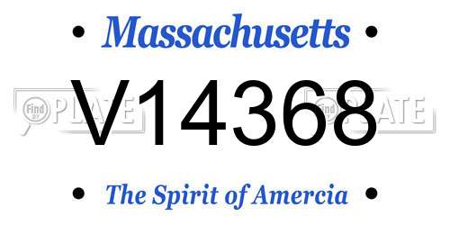 V14368 Massachusetts License Plate