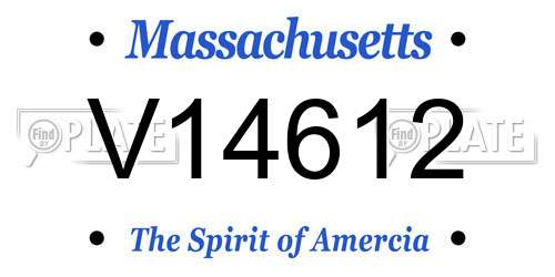 V14612 Massachusetts License Plate