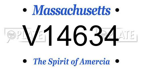 V14634 Massachusetts License Plate