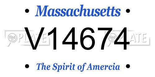 V14674 Massachusetts License Plate
