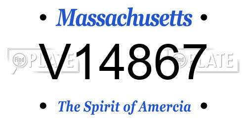 V14867 Massachusetts License Plate