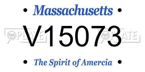 V15073 Massachusetts License Plate