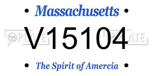 V15104 Massachusetts License Plate