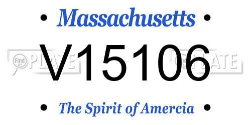 V15106 Massachusetts License Plate