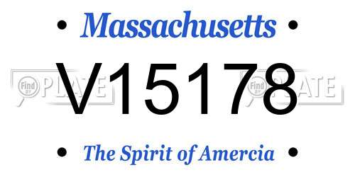 V15178 Massachusetts License Plate