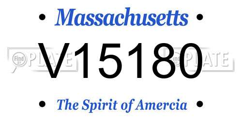 V15180 Massachusetts License Plate