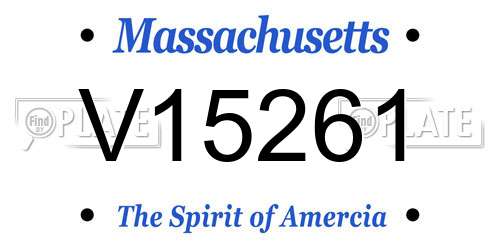 V15261 Massachusetts License Plate