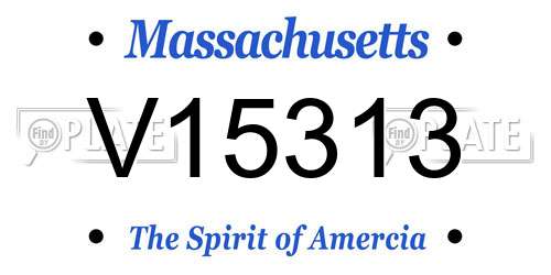V15313 Massachusetts License Plate